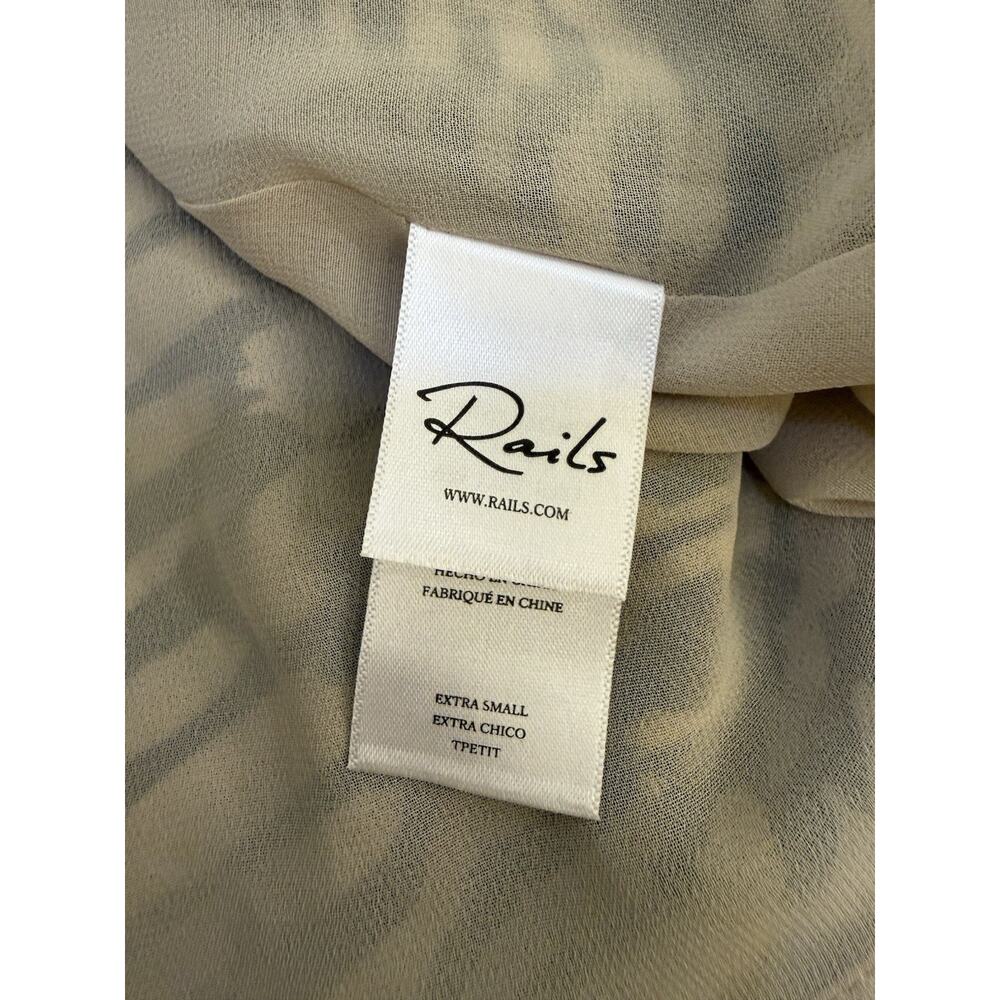 Rails Maty Dress Women XS Sand Stone Zebra Print Tiered Maxi Spaghetti Strap - Picture 13 of 15